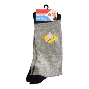 Star Trek Jean-Luc Picard gray crew socks‎ new.